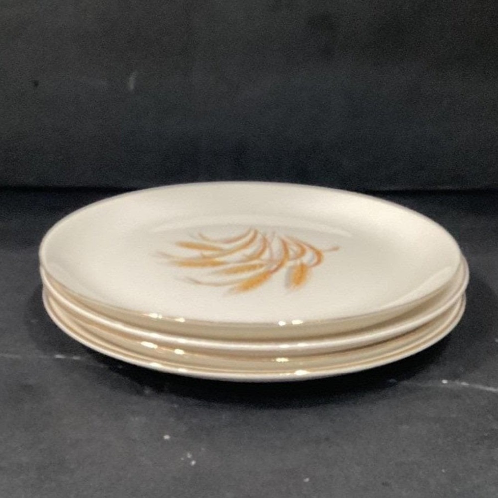 Homer Laughlin Golden Wheat Dinner Plates, Set of 4, Vintage Mid-Century Ceramic - Picture 10 of 11